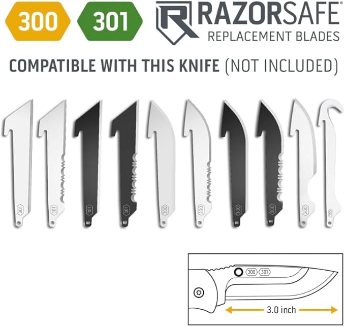 OUTDOOR EDGE 3.0 RazorLite EDC Knife (Blaze Orange) - Replaceable Blade Knife with Pocket Clip Lightweight Everyday Carry Utility Knife for Hunting Camping &amp Survival – Includes 4 Stainless Ste