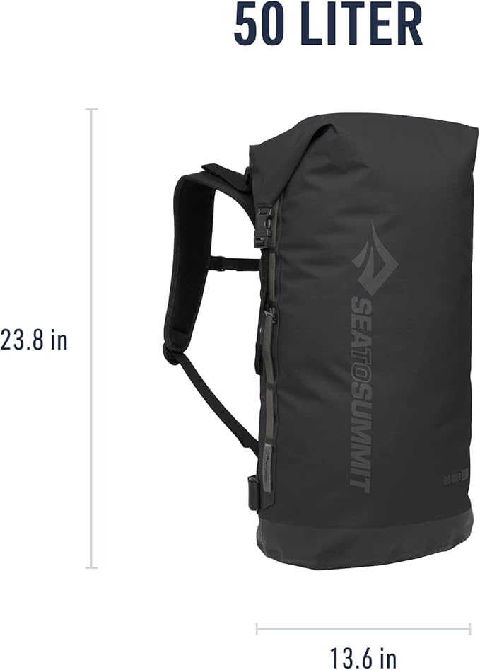 Sea to Summit Big River Dry Backpack with Adjustable Harness 50 Liter Jet Black