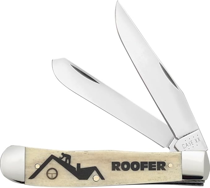 Case XX WR POCKET KNIFE ROOFER SMOOTH NATURAL BONE TRAPPER 4 1/8 INCHES CLOSED ITEM #1067661