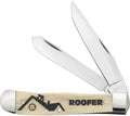 Case XX WR POCKET KNIFE ROOFER SMOOTH NATURAL BONE TRAPPER 4 1/8 INCHES CLOSED ITEM #1067661