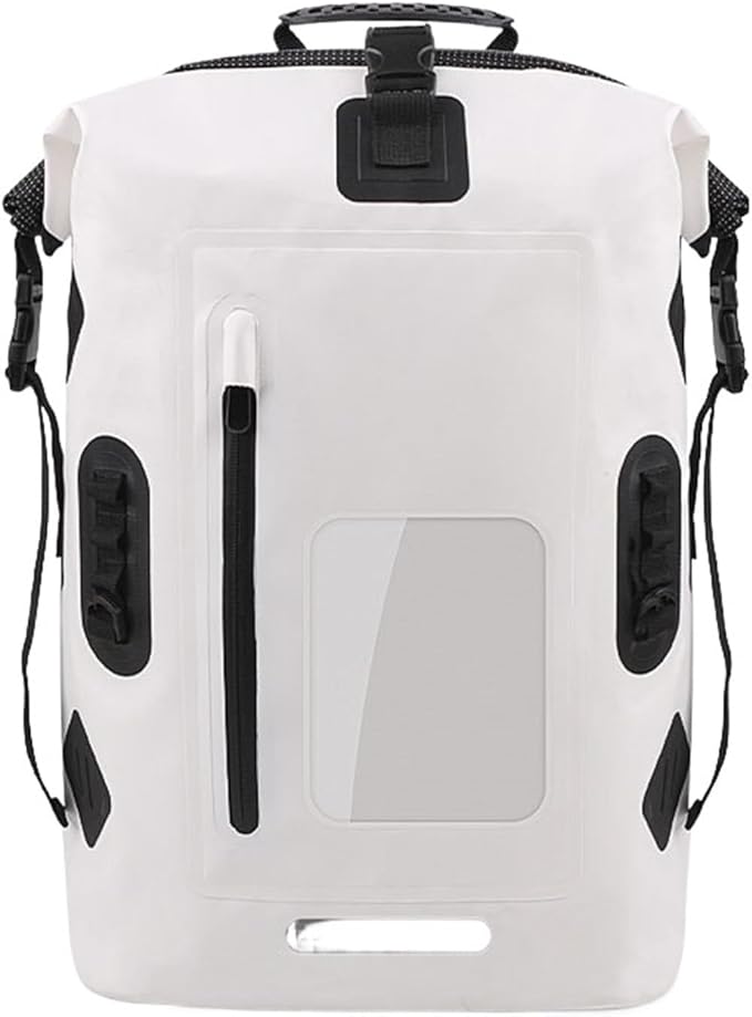 Waterproof Dry Bag 30L Waterproof Drift Bag Swimming Backpack Large River Trekking Shoulder Diving Wet Dry Rafting Canoeing Kayak PVC Camping Bag for SwimmingBoating(White)