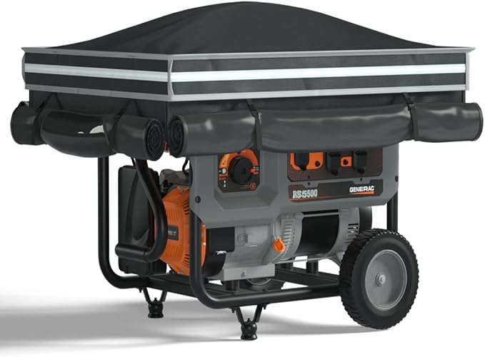 Generator Tent With Bracket Generator Cover Whlie Running 32X24X24 inches Roof Design Without Water Accumulation 1680D Marine Canvas Production+Heavy-Duty Stainless Steel Bracket Black
