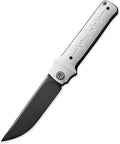 Petrified fish PFB04 Tena Folding Knife 3.82 D2 Steel Black Stonewashed Blade G10 Handle Pocket Folding knife for EDC Camping Outdoor (White Black Stonewashed)
