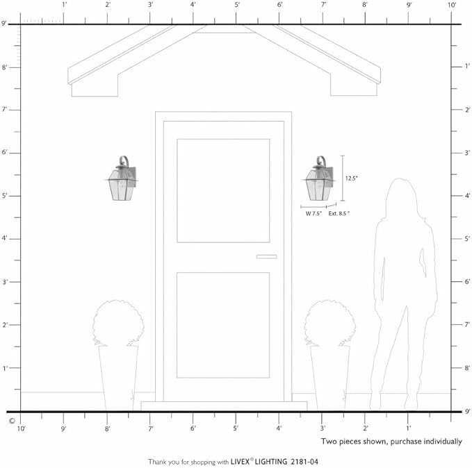 Livex Lighting 2181-01 Westover 1-Light Outdoor Wall Lantern Antique Brass