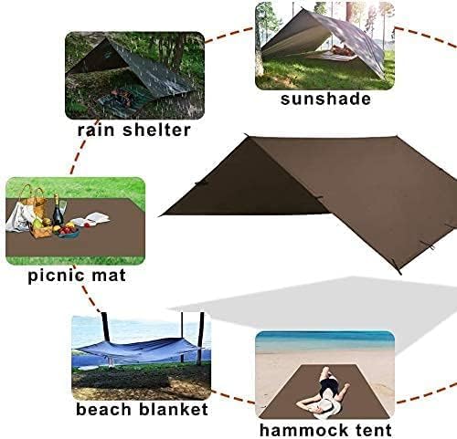 KALINCO Tent Tarp Picnic Mat Camping Tarp Tent Hammock Tarp pu Waterproof Camping tarp Tent Rain Fly Picnic Mat Survival Shelter Sunshade