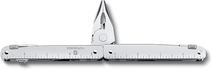 Victorinox Swiss Tool MX Swiss Army Knife 26 Function Swiss Made Multitool with Large Blade Pliers and Wire Cutter - Silver with Nylon Pouch