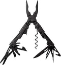 SOG PowerLitre Mini Utility Multi-Tool w/ 19 Lightweight Tools Compact 5 Inch Long Utility Tool with Knife Screwdriver Hex Bit Holder Black