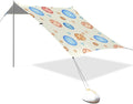 Beach Canopy with Windproof Ropes &amp Sandbags Beach Tent Sun Shade Sun Shelter for Camping Trips Fishing Backyard Fun or Picnics Planet