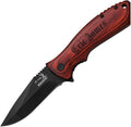 Sofia's Findings Personalized 7.75 Spring Assisted Folding Knife with Wood Handle