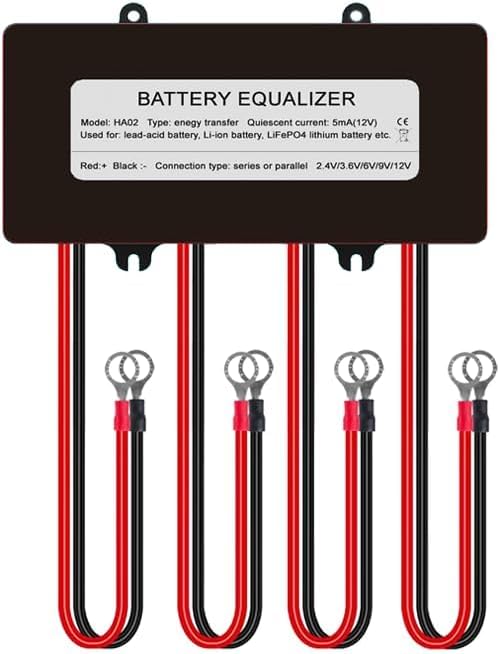 Battery Equalizer HA02 48V Batteries Voltage 4 x 12V DC Inverter Balancer Lead Acid Battery Charger Regulators Connected Series (4 X 12V)