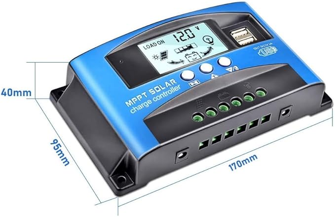 MPPT 100A 12V/24V Auto Focus Tracking Solar Panel Charge Controller Regulator with Dual USB PortLCD Display New Mppt Technical