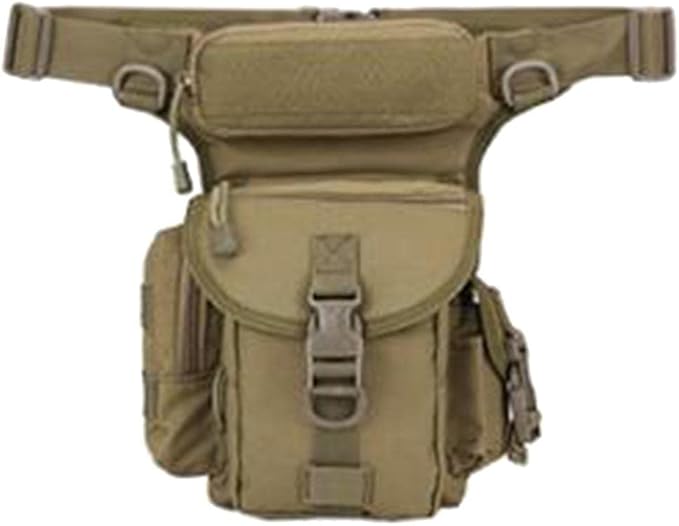 pistro Waterproof Waist Packs Utility Pouch Bag Cross Over Leg Rig Hip/Thigh Bag - Army Green