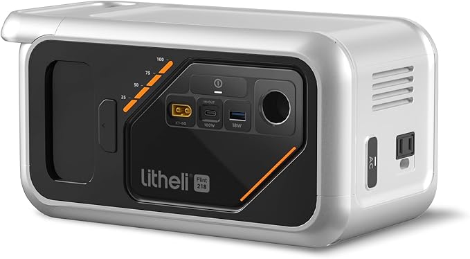 Litheli 218 Series Portable Power Station 142Wh Camping Lithium Battery Solar Generator 200W AC/ 100W USB-C Outlets Power Bank(Solar Panel Optional) for Home Outdoor Emergency RV Van Hunting
