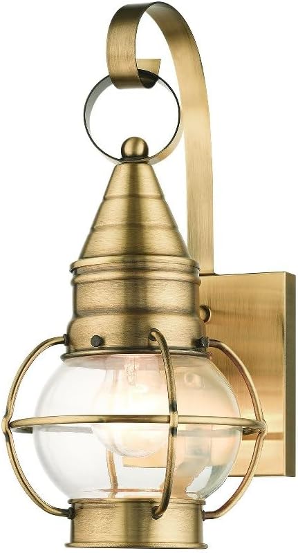 Livex Lighting 26900-91 Transitional One Light Outdoor Wall Lantern from Newburyport Collection in Pwt Nckl B/S Slvr. Finish Brushed Nickel