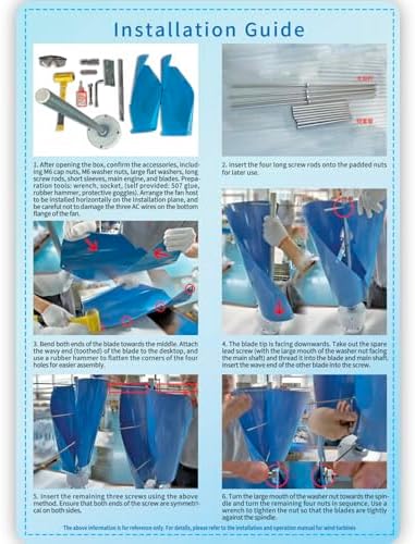12000W Wind Turbine Generator Kit with MPPT Controller 12V/24V/48V Helical Magnetic Levitation 2-Blade Windmill for Home &amp Street Lighting Blue-24V