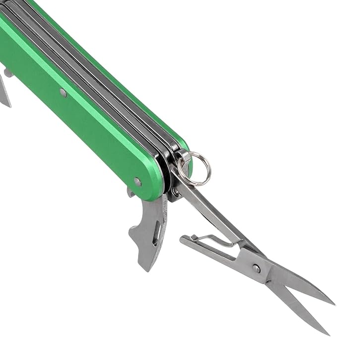Fox Knives Vulpis FX-VP130-F4 Slipjoint Folding Knife 4-in-1 Multitool 2.17in Blade Bottle Opener Can Opener Flat Head Screwdriver Scissors - Compact Versatile Minimalist Pocket Knife (OD Green)