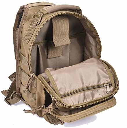 REEBOW GEAR Tactical Sling Pack for Men Military Single Shoulder Backpack Outdoor EDC Range Bag (Style 01-Tan)