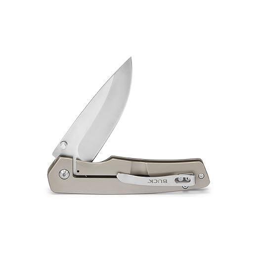 Buck Knives 253 Odessa Folding EDC Knife 3-1/8” Pocket Knife Blade Stainless Steel Handle 7Cr17MoV Steel Drop Point Folding Blade Light Gray 4.9 oz