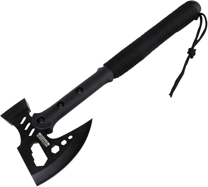 DEFENDER XTREME 15 All Black Tactical Axe Throwing Flat Head Stainless Steel