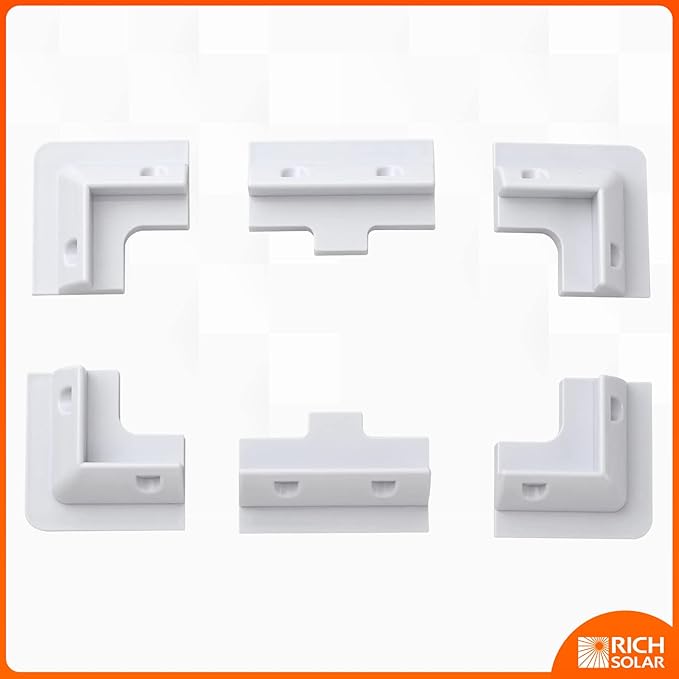 RICH SOLAR Solar Panel Roof Drill-Free Corner Bracket Mount for RV Boats Caravans Marine Motorhomes &amp Set of 6(Corner Bracket) White