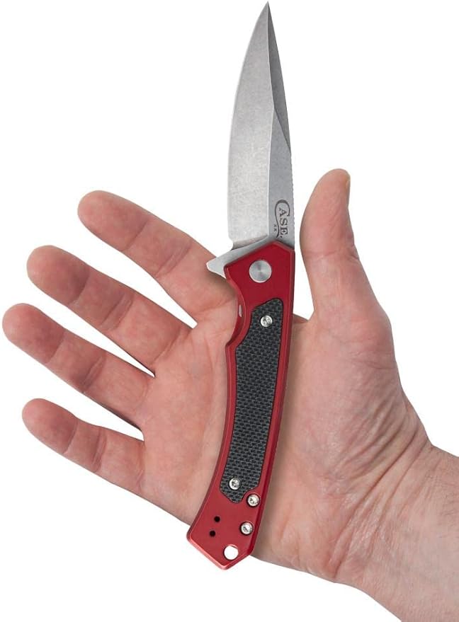 Case XX WR Pocket Knife Marilla EDC S35VN Drop Point Blade Red Anodized Aluminum Handle W/Clip #25881 (MARILLA) 4 3/4 Inches Closed
