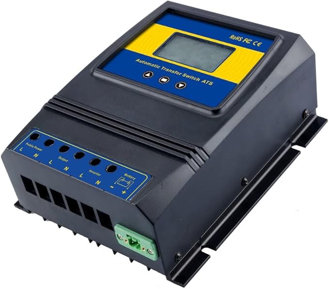 MOES Dual Power Controller 50A 5500 Watt Automatic Transfer Switch for Off Grid Solar Wind System ATS DC 12V 24V 48V AC 110V 220V.