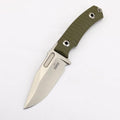 BD02 Fixed Edge Knife 22.9CM Stainless Steel Blade G10 Handle Full Edge EDC Tool Straight Knife for Work Camping Survival (Stone Wash Black Stone Wash White) (Green handle and white blade)