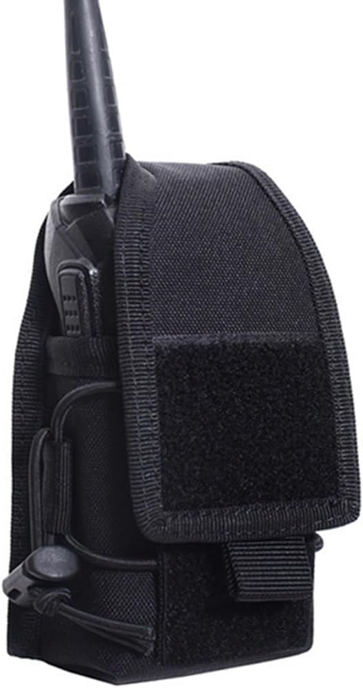 Versatile Pouch Case Holder for GPS Phone Universal Radio Pouch Adjustable Molle Magazine Bag with Elastic Cord Small Nylon Belt Pack for Walkie Talkies Radio