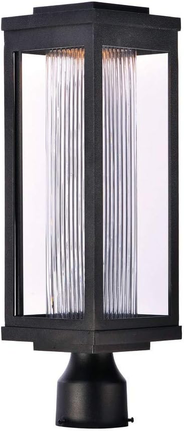 Maxim Salon-12W 1 LED Outdoor Post Mount-6 Inches Wide by 19.5 inches high-Black Finish-Bubble Glass Color