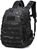 Tactical Backpack Military Molle Hiking 36-55L Waterproof Outdoor Military Fan Tactical Tactical Black Camouflage