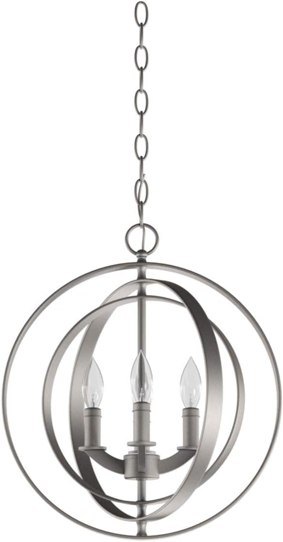 Progress Lighting 4-Light Foyer Pendant Equinox Collection Indoor P3827-126 Burnished Silver