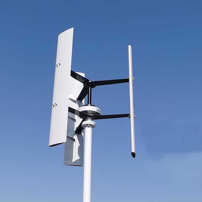 800W 24V Vertical Axis Wind Turbine VAWT 3 Blades Wind Power Generator Off Grid System Kits Low Noise Wind Generators with MPPT Charge Controller to Charge 24V Battery
