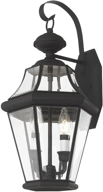 Livex Lighting 2261-91 Georgetown 2 Light Outdoor Wall Lantern Brushed Nickel