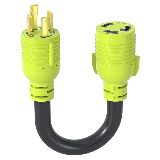 NEMA L14-30P to NEMA L6-30R30 Amp Adapter 4 Prong to 3 Prong Lock ConnectionWelder Generator EV Power Conversion CordSTW 10 GaugeETL Listed(1FT)