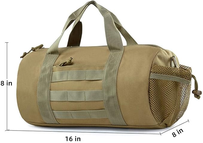 Outdoor fishing Camping Large Duffle Bag Backpack Tactical Field Gear Equipment (Khaki)