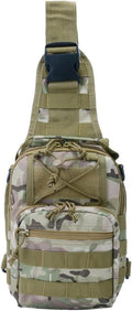 Tactical Sling Bag Pack Military Rover Shoulder Sling Backpack EDC Molle Assault Range Bag (CP)