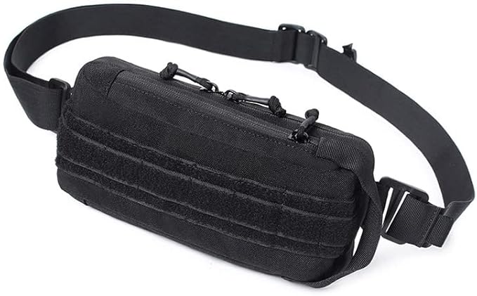 Outdoor Tactical Bag Assault Combat Waistpack Camouflage Tactical Molle Waist Pack - Black