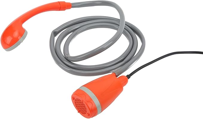Portable Pump Shower Head 12V Outdoor Shower with Powerful Water Flow 3.5L per Minute for Camping Hiking RV Car Washing Pet Bathing