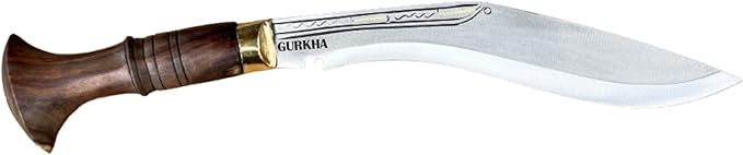 Gurkha Kukri Knife Overall 15 IN Panawal Sirupate Khukuri Knife 9.5 IN Fixed Blade Leather Sheath &amp 2 Small Knives - Handmade In Nepal