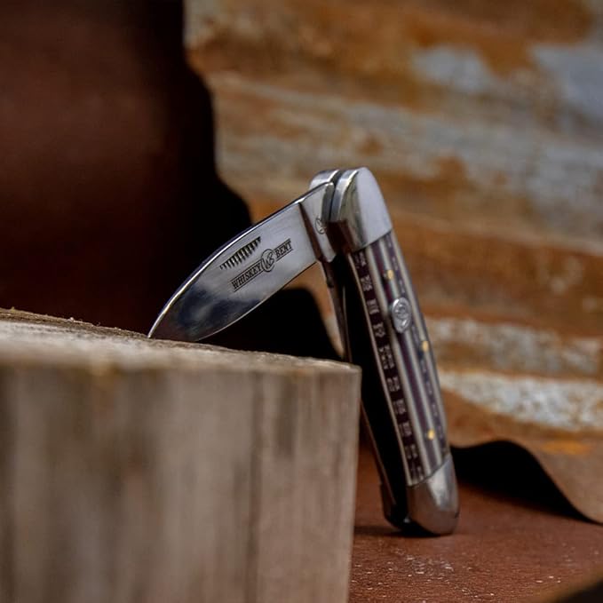 WHISKEY BENT HAT CO. Traditional Canoe Folding Knife 3.63 Closed Length 440C Stainless Steel Blades (Mesa)