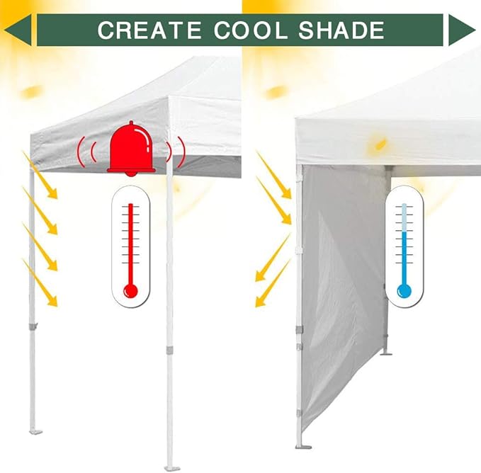 Eurmax USA 10x20 Pop Up Canopy SunWall-UV Protection for TentsBlocks Sunlight&ampWindWater Resistant Side Wall OnlyEasy Hook &amp Loop InstallationFit for 20FT Straight Leg Shelters&ampGazeboB