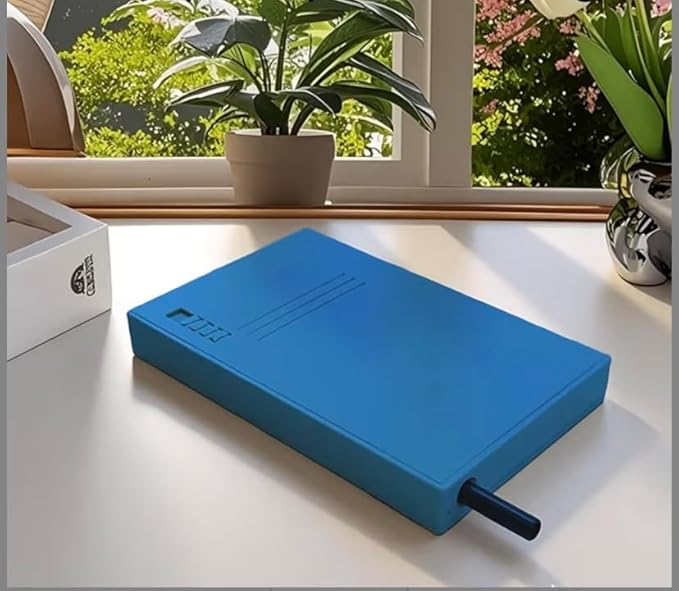 Inhalation Station Turquoise Blue 7 Slot Snuff Storage Box w/Built in Slim 3 Metal Straw Portable Travel Case