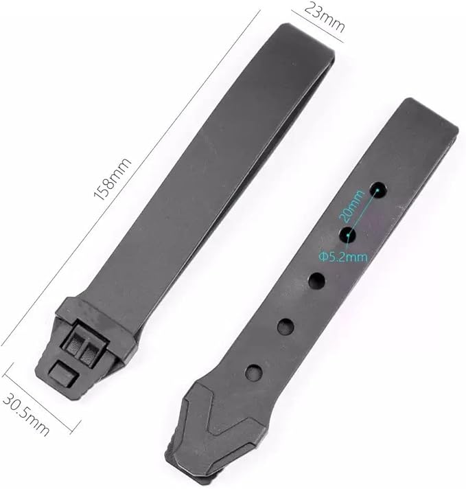 4PCS Nylon Pocket Clips with Molle Connection Fit for Kydex Sheath and Knife Case Back Clip Replacements with Screws