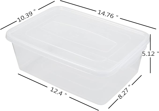 Clear Storage Boxs with Lids 14 Quarts Latching Storage Totes Bins Set of 4