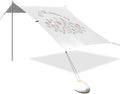xigua Sunshine Day Beach Tent Sun Shelter with Carrying Bag - Silver Coated Oxford Fabric Beach Canopy for Beach Camping Fishing - Includes Windproof Ropes Sandbags &amp Stakes
