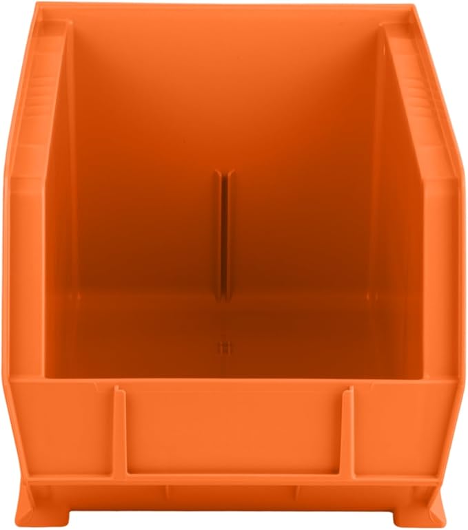 Hudson Exchange 15 x 8 x 7 Plastic Stackable Storage Bin and Hanging Container Orange