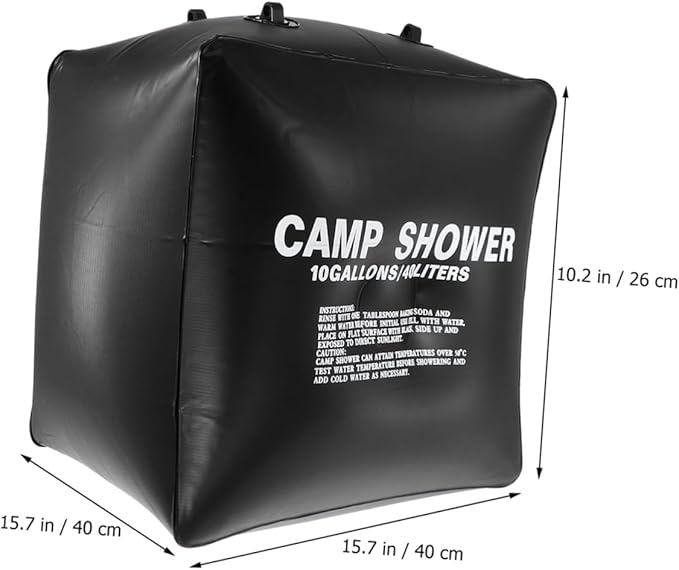 GANAZONO 1set Solar Shower Bag Outdoor Camping Water Heating Pouch for Hiking BBQ Travel and More Material Includes Nozzle and Hose