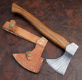 Axe Damascus Steel 13 Rose Wood Handle Axe/Hand Forged Woodsman Axe