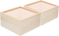 2Pcs Acrylic Storage Box Slide Lid Organizing Wood Container for Home Office and Craft Supplies
