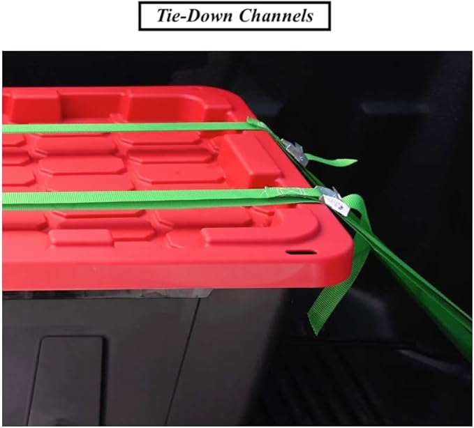 2 PCS 40 Gallon Snap Lid Plastic Storage Bin Storage Container Storage Box Stackable Design Tough Recycle Plastic Construction Lockable With Holes For Zip Ties Or Padlocks